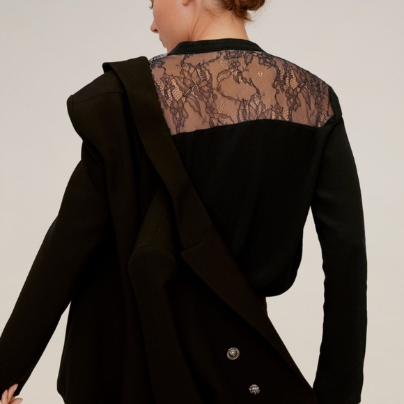 NWT Mango Lace Panel Blouse - Picture 3 of 10